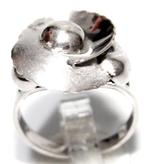 Schitterende Zilveren Bloem Ring, Sieraden, Tassen en Uiterlijk, Antieke sieraden, Verzenden, Zilver, Ring