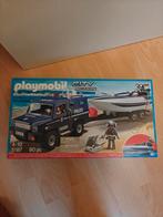 Playmobil 5187 Politieboot met Auto, Kinderen en Baby's, Speelgoed | Playmobil, Ophalen of Verzenden, Zo goed als nieuw, Complete set