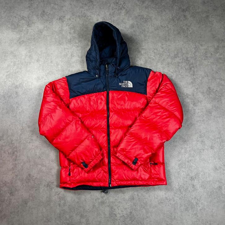 The North Face Puffer Jas - 700 Series - Rood Donkerblauw- M, Kleding | Heren, Jassen | Winter, Zo goed als nieuw, Maat 52/54 (L)