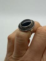 A702 Prachtige zilveren onyx ring maat 15,5, Ophalen of Verzenden, Kleiner dan 17, X, Met edelsteen