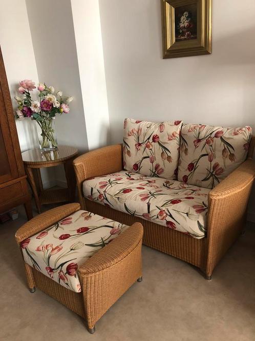 Bankstel rotan, Huis en Inrichting, Banken | Sofa's en Chaises Longues, Gebruikt, Stof, Ophalen