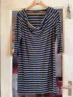 Mooie blauw/witte jurk maat 46 met waterval hals nu 19,99€, Promiss, Overige kleuren, Maat 46/48 (XL) of groter, Ophalen of Verzenden