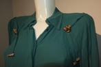 Elisabetta Franchi chique groene blouse gouden hardware IT42, Zo goed als nieuw, Maat 36 (S), Groen, Elisabetta Franchi