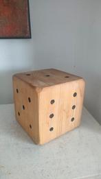 2695 vintage design xxl houten dobbelsteen object, Ophalen of Verzenden