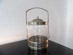 Art Deco Koekjesdoos, chroom/vernikkeld/glas, Ophalen of Verzenden