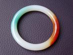Regenboog jadeiet armband groen wit oranje rood, jade Azie, Verzenden