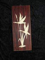 Vintage schilderijtje met vliegende eenden, afm. 40x16 cm, Ophalen of Verzenden, Overige typen