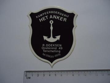sticker oud Terschelling Het ANKER camping retro kamperen  beschikbaar voor biedingen