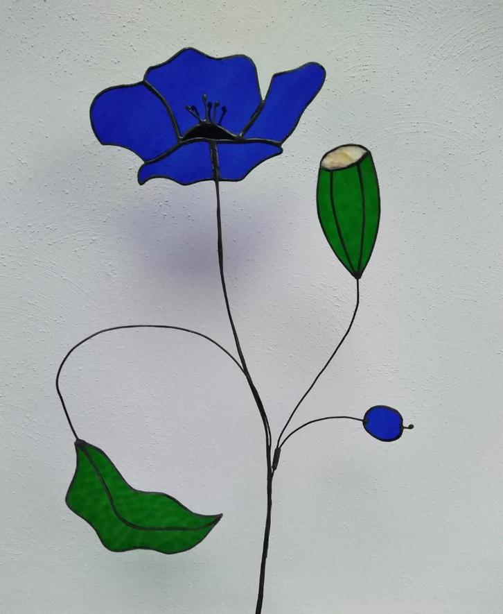 Handgemaakte glazen bloem, tiffany style, Antiek en Kunst, Kunst | Overige Kunst, Ophalen