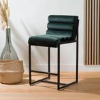 Design Barkruk Velvet Donkergroen - Tony 65cm, Ophalen, Met voetsteun, 60 tot 90 cm, Nieuw