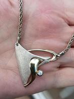 dikkere zilveren ketting met prachtige hanger, Sieraden, Tassen en Uiterlijk, Antieke sieraden, Ophalen of Verzenden, Zilver, Hanger