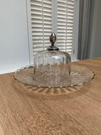 Prachtige stolp kristal met onderbord /zilver, Ophalen of Verzenden