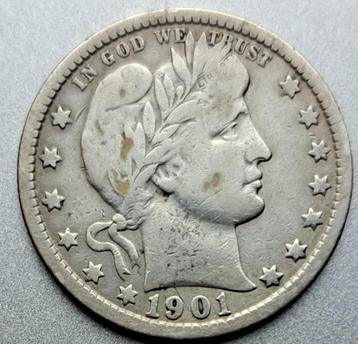 Verenigde Staten, Quarter Dollar 1901 - zilver beschikbaar voor biedingen