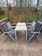 IKEA SJÄLLAND tuinset 6-delig – aluminium – incl. kussens, Ophalen, 4 zitplaatsen, Gebruikt, Aluminium