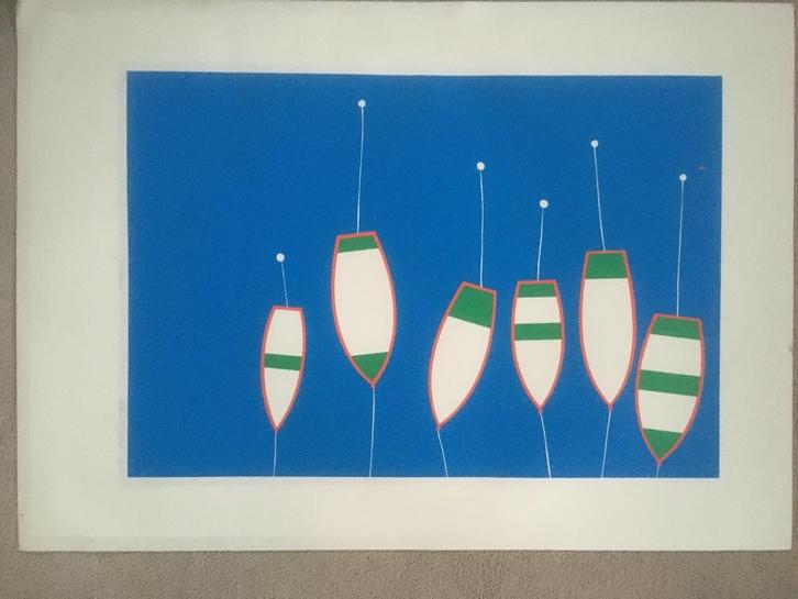 litho Ole Korzou, gesigneerd + genummerd. 3x, Antiek en Kunst, Kunst | Litho's en Zeefdrukken, Ophalen of Verzenden