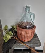 Kruikvaas in mand stoer sober landelijk, Huis en Inrichting, Ophalen of Verzenden, Zo goed als nieuw, Rond, Riet