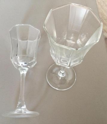 2x Luminarc Arcoroc Octime borrelglas, jaren 80 beschikbaar voor biedingen