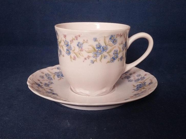 Hutschenreuther - lichtroze kop en schotel met bloemetjes, Huis en Inrichting, Keuken | Servies, Zo goed als nieuw, Kop(pen) en/of Schotel(s)