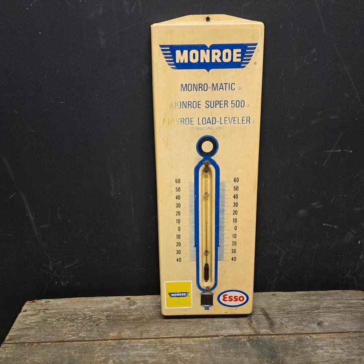 Monroe thermometer kunststof reclame bord, Verzamelen, Merken en Reclamevoorwerpen, Gebruikt, Reclamebord, Ophalen of Verzenden
