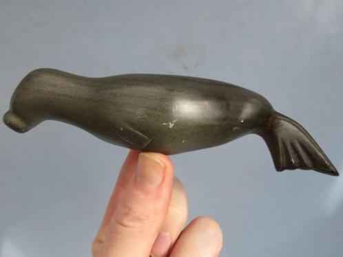 Stenen zeehond gemaakt door Inuit Eskimo’s - ca. 1970, Antiek en Kunst, Curiosa en Brocante, Ophalen of Verzenden