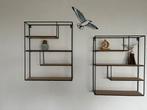 2 Wandrekjes Metaal/Hout - Industrieel Design, Huis en Inrichting, Ophalen, Gebruikt