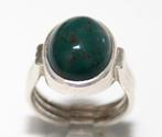 Schitterende Sterling Zilveren Cabochon Heliotroop Ring, Sieraden, Tassen en Uiterlijk, Antieke sieraden, Verzenden, Zilver, Ring