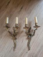2 antieke bronzen barok wandlampen, Antiek en Kunst, Ophalen of Verzenden