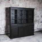 Sale grote vitrinekast schuifdeuren zwart laatste €995,00, Ophalen, Overige materialen, Info@mokana.nl, Nieuw