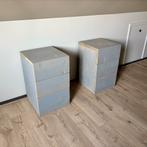 Set van 2 handgemaakte steigerhouten nachtkastjes -als nieuw, Huis en Inrichting, Slaapkamer | Nachtkastjes, Ophalen, Minder dan 45 cm