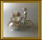 Yogya/ Djokja zilveren (800) riksja, fiets, groter model, Ophalen of Verzenden, Zilver
