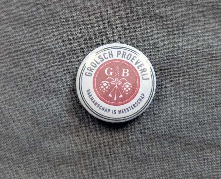 Grolsch Proeverij Bier button – 25mm button / speld / pin, Verzamelen, Biermerken, Nieuw, Overige typen, Grolsch, Verzenden