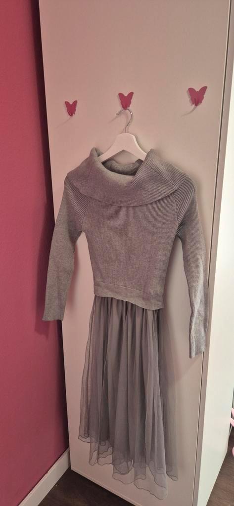 Elegant grey fitted dress, Kleding | Dames, Jurken, Zo goed als nieuw, Maat 36 (S), Grijs, Onder de knie, Ophalen of Verzenden
