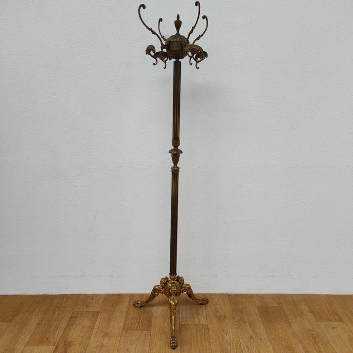 Goudkleurige Messing kapstok, Hollywood Regency hall tree 5, Huis en Inrichting, Woonaccessoires | Kapstokken, Gebruikt, Staande kapstok