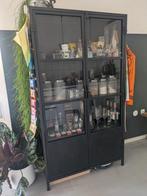 Kwantum vitrinekast Castello metaal zwart, Huis en Inrichting, Ophalen, Gebruikt, 25 tot 50 cm, Metaal