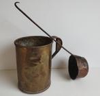 Antiek koperen maatbeker + pollepel, Antiek en Kunst, Antiek | Koper en Brons, Ophalen of Verzenden, Koper
