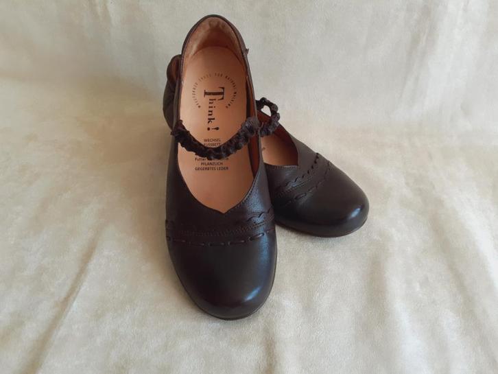 Think! Leren pump. Donkerbruin. Mt. 37,5-38, Kleding | Dames, Schoenen, Zo goed als nieuw, Pumps, Bruin, Ophalen of Verzenden