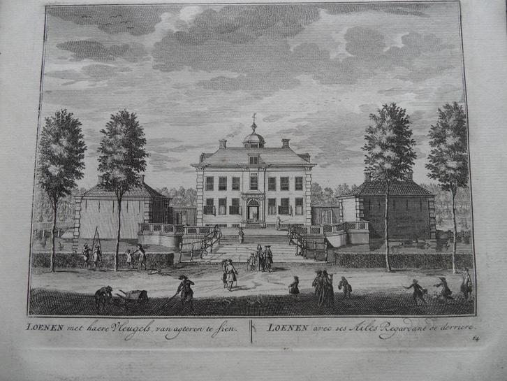 64 Loenen aan de Vecht Heer van Loenen Kopgravure 1719, Antiek en Kunst, Kunst | Etsen en Gravures, Ophalen of Verzenden
