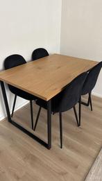 Eettafel met 4 stoelen + salontafel zo goed als nieuw, Huis en Inrichting, Verzenden, Zo goed als nieuw, Rechthoekig, 50 tot 100 cm