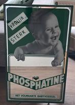 Oude spiegel phosphatine, Verzamelen, Ophalen, Zo goed als nieuw, Reclamebord