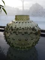Vaas met Noppen - Groen Glas, Ophalen of Verzenden