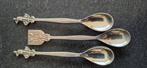 3 verzilverde theelepels, G W, pleet, Antiek en Kunst, Antiek | Bestek, Ophalen of Verzenden