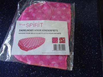 zadelhoes voor kinderfiets rose met stippen beschikbaar voor biedingen