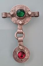 Antieke zilveren Berber ketting uit Marokko met oude munten, Gebruikt, Overige voorstellingen, Ophalen of Verzenden, Zilver