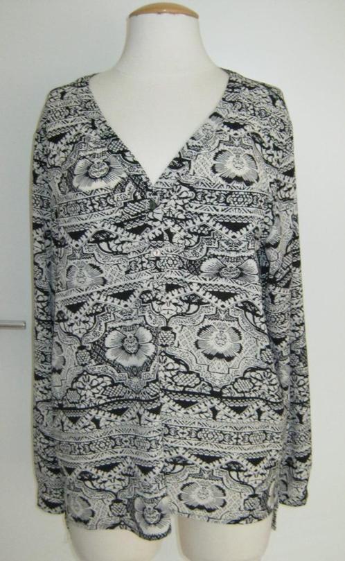 Only blouse zwart/beige mt 42, Kleding | Dames, Blouses en Tunieken, Nieuw, Maat 42/44 (L), Zwart, Verzenden