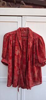 Vintage open blouse, maat 40/L - rood - stippen - 90's, Maat 38/40 (M), ., Ophalen of Verzenden, Vintage