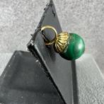 Gouden Hanger | 14k | 2,57g | ronde malachiet | 356881, Ophalen of Verzenden, Gebruikt, Goud, Goud