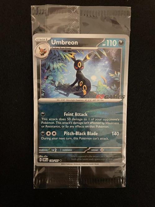 Umbreon Promo Pokemon 130/197 - OBF - EB Games - sealed!, Hobby en Vrije tijd, Verzamelkaartspellen | Pokémon, Nieuw, Losse kaart