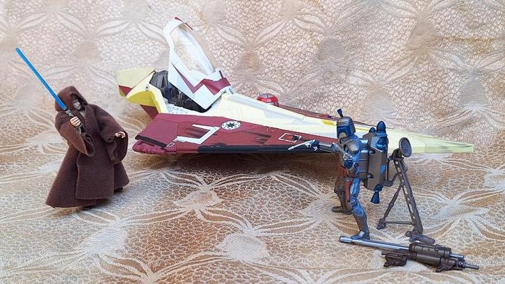 Star Wars - Hasbro - Obi-Wan, Jango Fett, Jedi Star Fighter, Verzamelen, Star Wars, Zo goed als nieuw, Overige typen, Ophalen of Verzenden