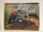 Uil Schilderij - S. Bleys, Ophalen of Verzenden
