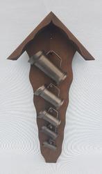 5 Tinnen kannen / maatbekers met ophangplank / wandrekje, Antiek en Kunst, Antiek | Tin, Ophalen of Verzenden